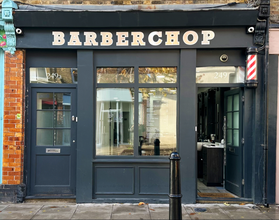 Barberchop shopfront on Globe Road, Bethnal Green